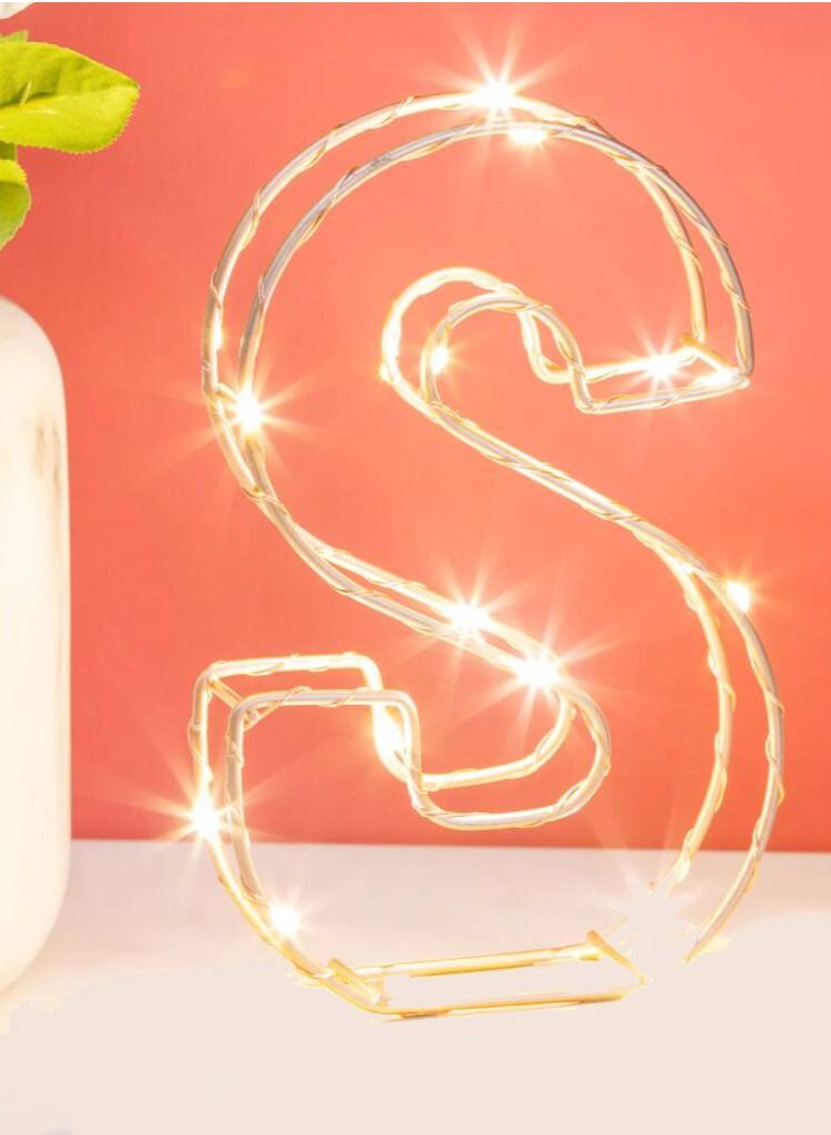 سلة حرف S مضيء لون ذهبي - Image 2