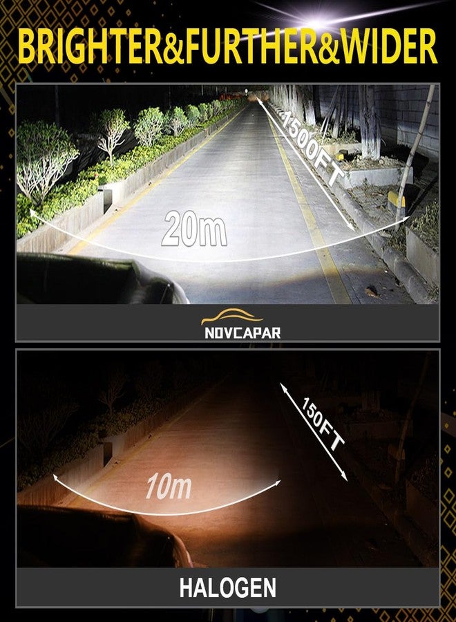 NOVCAPAR 2024 Newest H1 LED Bulbs Upgrade +600% Brighter 24000LM 120W,High and Low Beam,6500K Cool White,1:1 Mini Size Plug and Play,Non-Polarity,Fanless H1 LED Fog Light Bulbs,Pack of 2 - Image 5