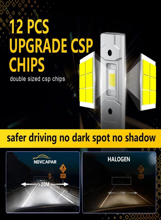 NOVCAPAR 2024 Newest H1 LED Bulbs Upgrade +600% Brighter 24000LM 120W,High and Low Beam,6500K Cool White,1:1 Mini Size Plug and Play,Non-Polarity,Fanless H1 LED Fog Light Bulbs,Pack of 2 - Image 4