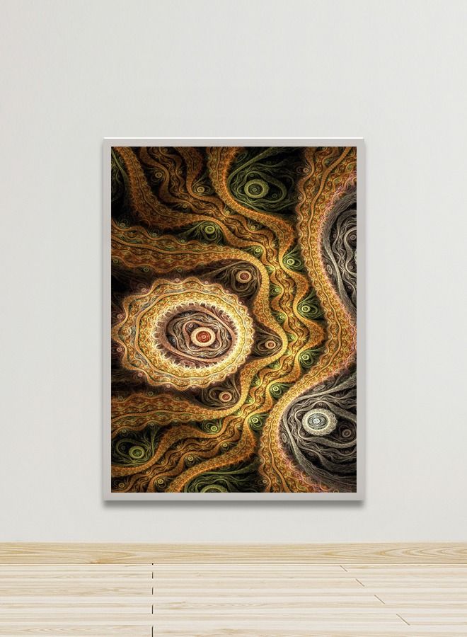 ماركتنا لوحة جدارية قماشية فنية لتزيين الحائط بتصميم تجريدي  مع برواز فضي مجوف مقاس (120x80سم) قطعة واحدة - Image 1