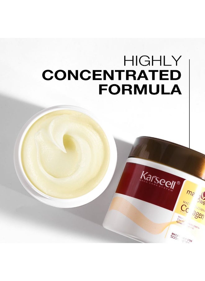 Karseell Karseell Collagen Hair Treatment Deep Repair Conditioning Argan Oil Collagen Hair Mask Essence for Dry Damaged Hair All Hair Types 500ml  - Image 5