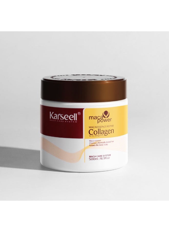 Karseell Karseell Collagen Hair Treatment Deep Repair Conditioning Argan Oil Collagen Hair Mask Essence for Dry Damaged Hair All Hair Types 500ml  - Image 1