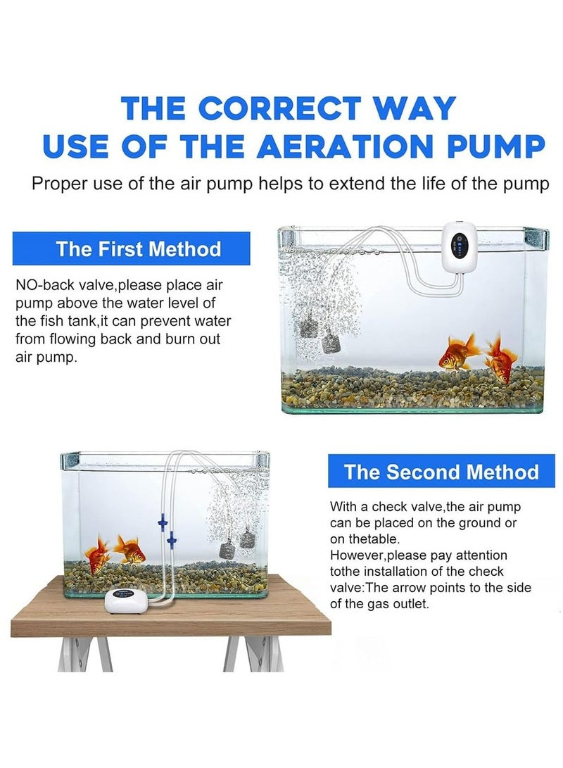 CMGTYYD Fishing Aquarium Pump,Portable Aquarium Air Pump,Quiet Fish Tank Aerator for Up to 20-400 Gal Tank, Lithium Battery Powered Oxygen Pump with Accessories, for Outdoor Fishing - Image 5
