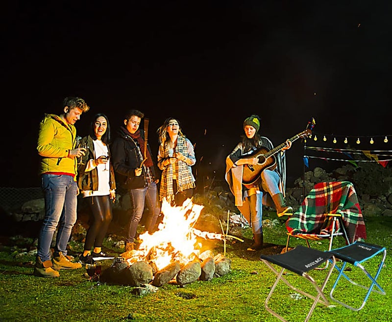 Aoutacc كرسي تخييم AOUTACC، كرسي قابل للطي محمول للسفر الخارجي والمشي والتسلق وصيد السمك والحدائق والجولف والشاطئ، مقعد تخييم قابل للطي مع حقيبة حمل (أزرق - 8.3"x9.5"x10.6") - Image 5