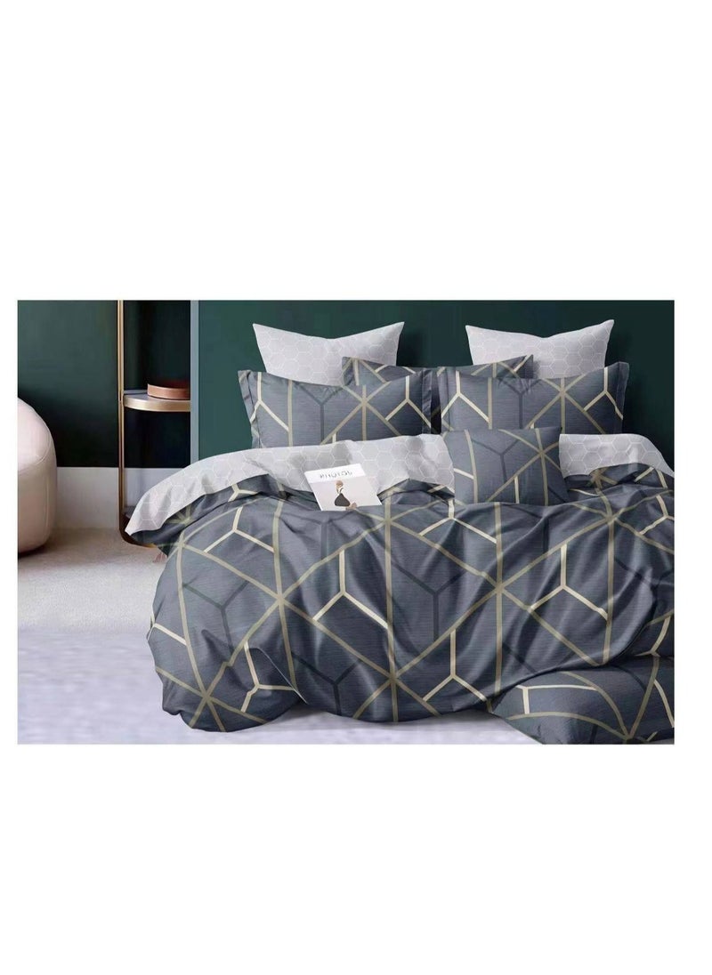 Generic 4-Piece Single Size Duvet Cover Set – cotton Bedding Set with Duvet Cover, Fitted Sheet, and 2 Pillowcases -160x210cm 
