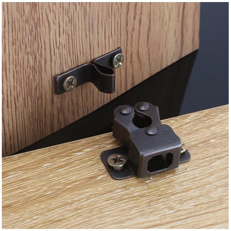 Allwin 6 Pack Cabinet Latch - Double Roller Catch Hardware for Cupboard Closet Kitchen Cabinet Door Latches and RV Cabinet,Bronze - Image 3