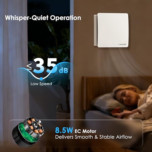 Weiworld Through Wall HEPA Ventilation Fan with WiFi & Remote Control, Ultra Quiet EC Motor Wall Vent, Fresh Air Intake & Air Exchange System for Bedroom, Home Office, Attic - Image 5