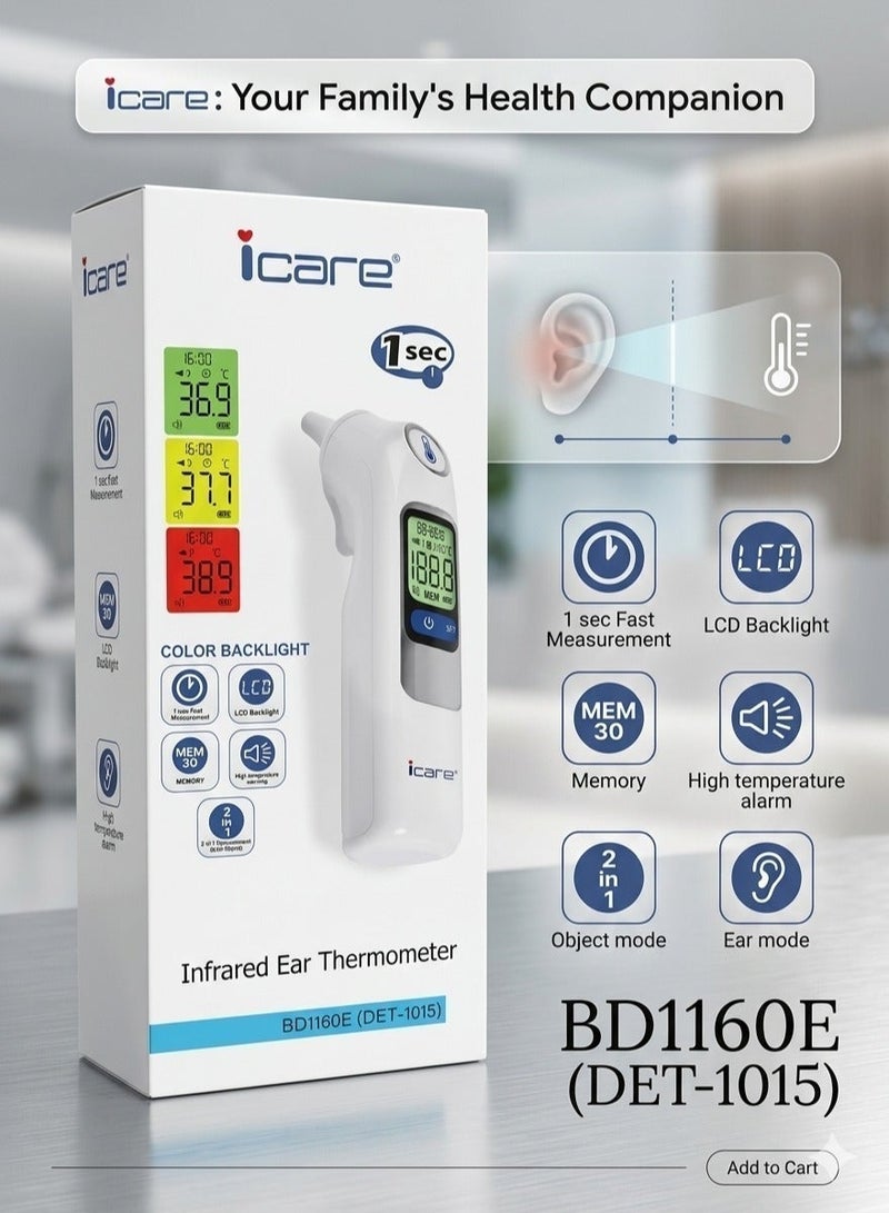 آي كير جهاز قياس حرااة من الاذن اي كير BD 1160E(DET-1015) - Image 2