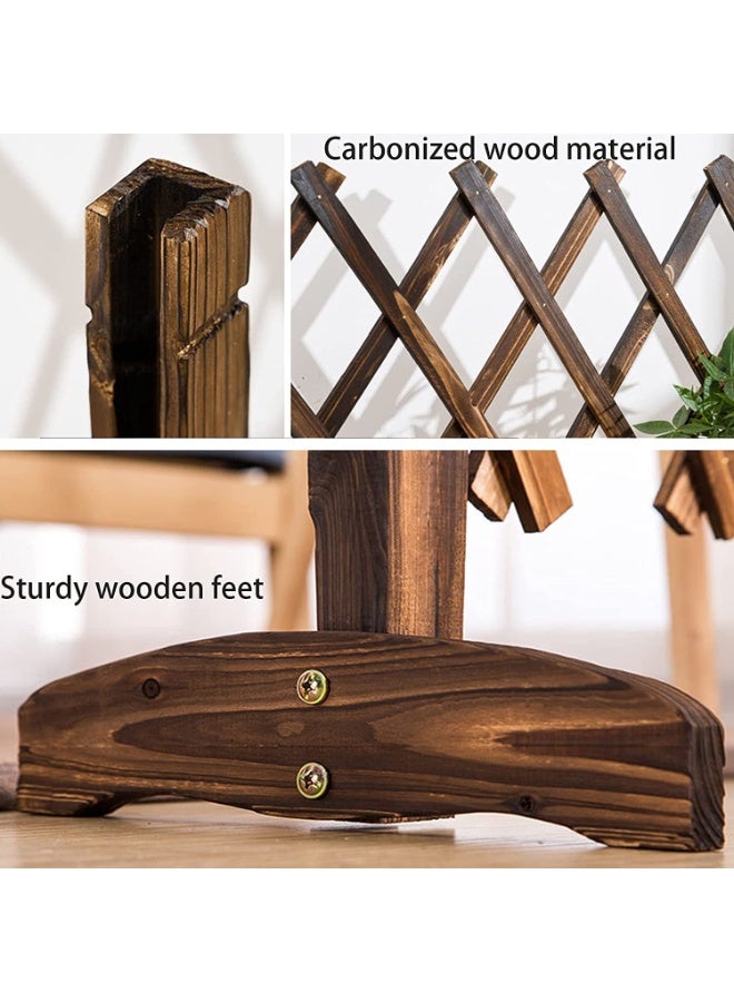 LINGWEI Expandable Wooden Trellis Fence Freestanding Decorative Garden Fence Privacy Screen - Image 4