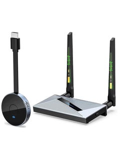 جهاز إرسال واستقبال HDMI لاسلكي، موسع HDMI لاسلكي، محول HDMI لاسلكي، توصيل وتشغيل 2.4/5 جيجا هرتز، بث الفيديو/الصوت من الكمبيوتر المحمول أو الكمبيوتر الشخصي إلى HDTV/جهاز العرض/الشاشة