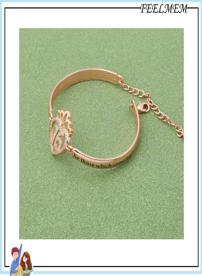 FEELMEM Birthday Gifts Bracelet 12th 13th 16th 18th 30th 40th Crown Queen Charm Bracelet Birthday Gift for Daughter Niece (16th-Rose gold) - Image 5