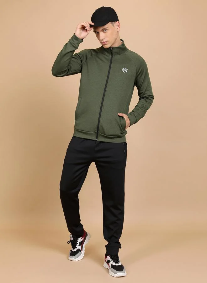 HIGHLANDER Mock Collar Logo Detail Sweatshirt by Styli