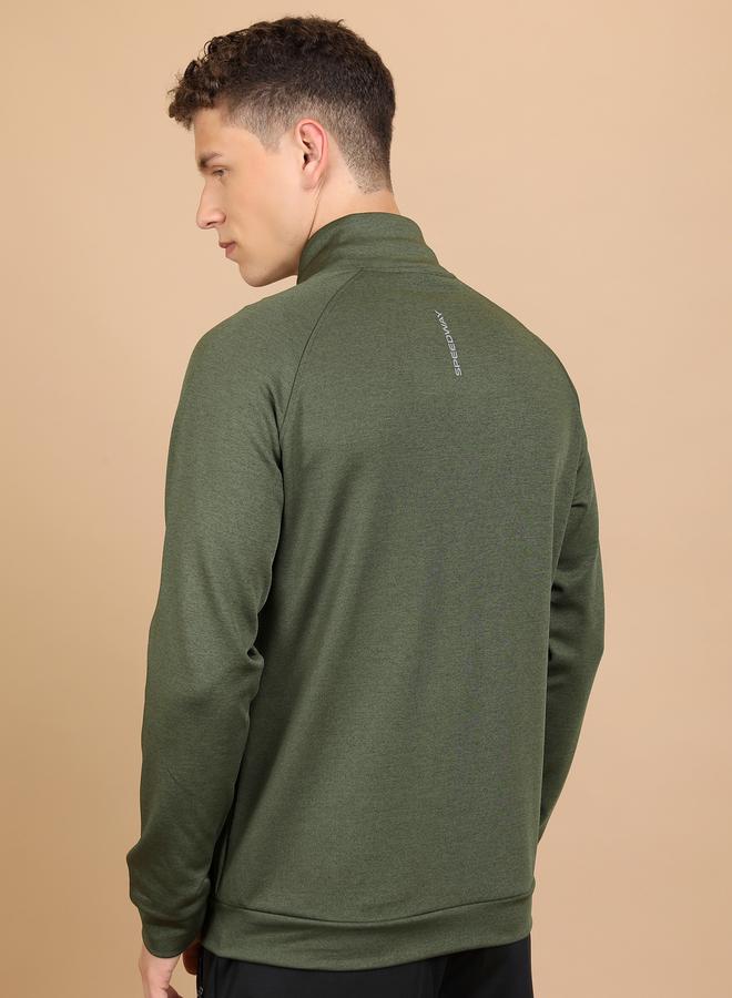 HIGHLANDER Mock Collar Logo Detail Sweatshirt by Styli  - Image 3