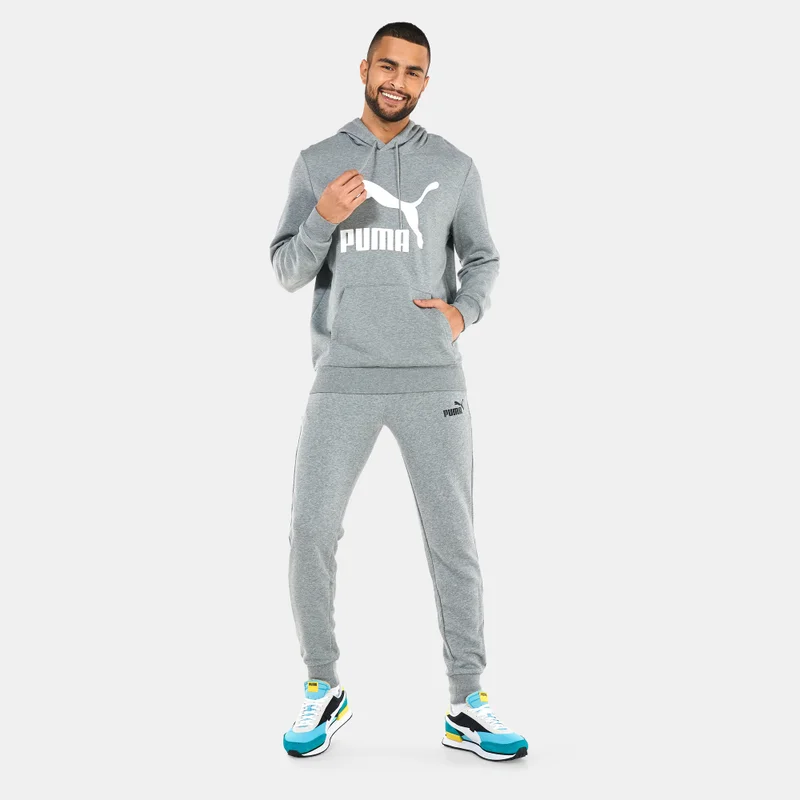 Puma Grey Men's Classics Logo Hoodie for Men | Best Price UAE