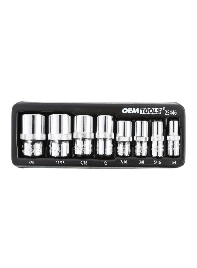 أو إي إم تولز مجموعة مقابس OEMTOOLS 25446 مقاس 3/8 بوصة، مكونة من 8 قطع، مجموعة مقابس SAE مقاس 3/8 بوصة، مقابس SAE سداسية النقاط، تزيل المثبتات المستديرة والصدئة، صينية تخزين متضمنة - Image 2