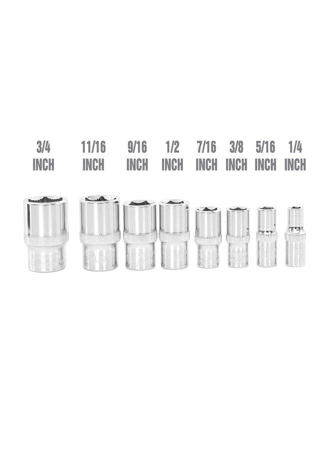 أو إي إم تولز مجموعة مقابس OEMTOOLS 25446 مقاس 3/8 بوصة، مكونة من 8 قطع، مجموعة مقابس SAE مقاس 3/8 بوصة، مقابس SAE سداسية النقاط، تزيل المثبتات المستديرة والصدئة، صينية تخزين متضمنة - Image 3