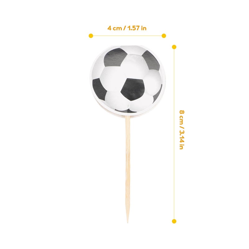 Football Cake Topper And Dessert Picks Set 48pcs Non Edible Party Decor For Birthday Cakes Muffins - Image 3