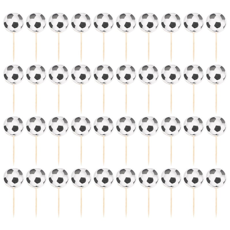 Football Cake Topper And Dessert Picks Set 48pcs Non Edible Party Decor For Birthday Cakes Muffins - Image 2