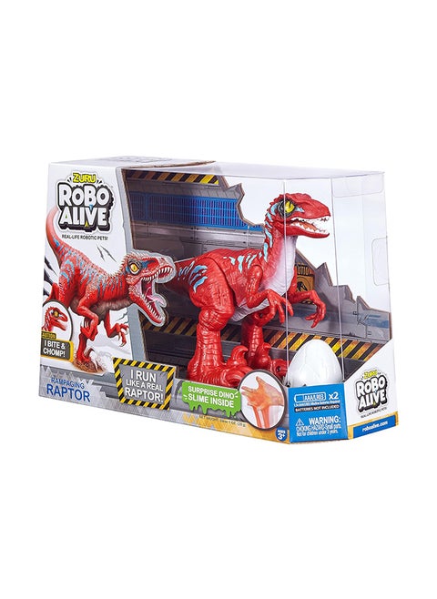 Robo Alive Rampaging Raptor Red By Zuru Dinosaur Toy With Realistic Dinosaur Movement That Bites And Chomps With Slime In Dino Egg  Robotic Pets For Boys And Kids Red