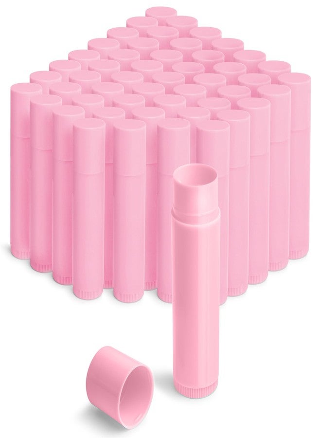 JuLand 50 Packs Empty Lip Balm Tubes 5.5ml - Refillable Round Lipstick Containers and BPA Free, Leak-Free Lip Balm Empty Containers for DIY, Pink - Image 1