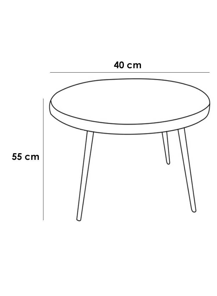 هاوس ون 2 قطع | طاولة قهوة مستديرة  MDF - أبيض & بيج - Image 4