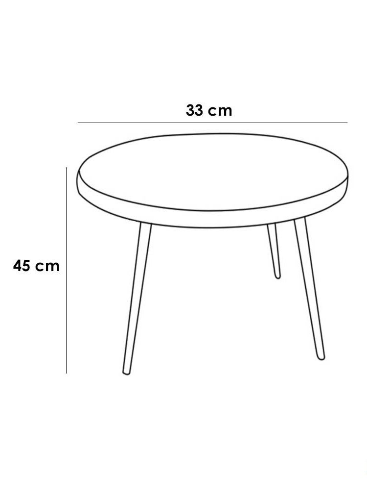 هاوس ون 2 قطع | طاولة قهوة مستديرة  MDF - أبيض & بيج - Image 5