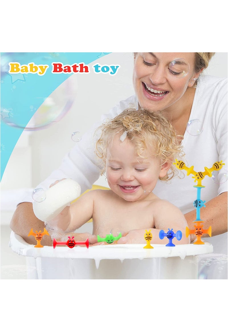 General Suction Cup Toy Bath Toy 40 Pieces Montessori Toy From 3 4 5 Years Sensory Toy Soft Silicone Building Blocks Suction Toy For Stress Relief Parent-Child Interactive Game  - Image 5
