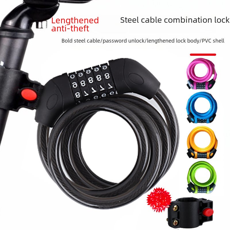 Mountain Bike 5-Digit Combination Lock Blue Blue