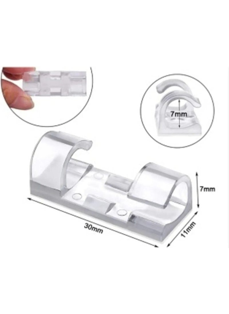 Elite AVM - 20 Pcs Cable Organizer Wall Tile Glass Cable Holder Adhesive Clip Cable Fixing - Image 1