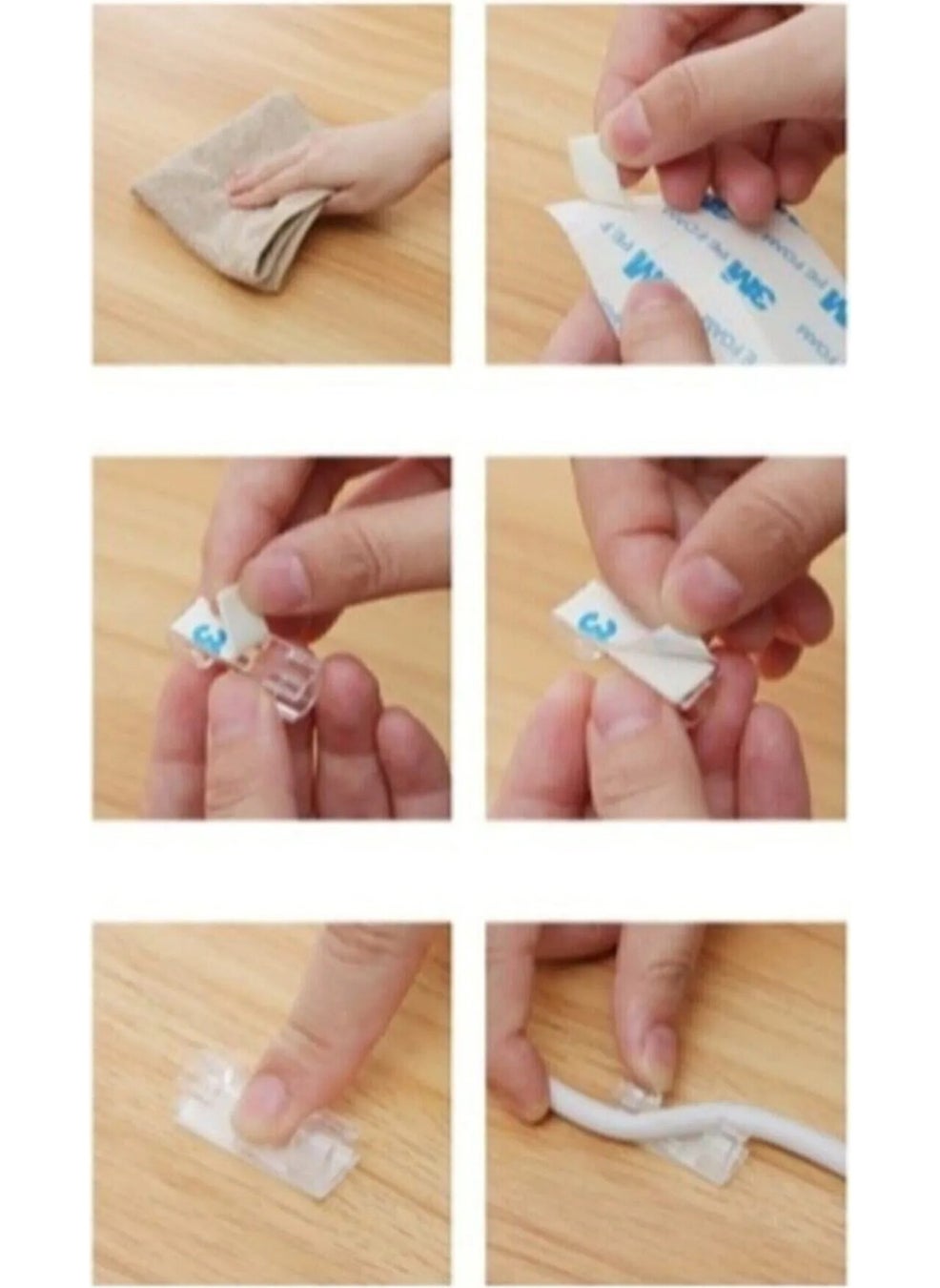 Elite AVM - 20 Pcs Cable Organizer Wall Tile Glass Cable Holder Adhesive Clip Cable Fixing - Image 1