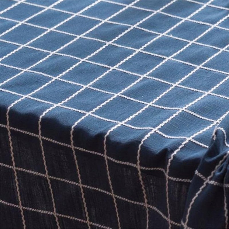 Utobanh Simple Bedside Table Tassel Cover Cloth, Tablecloth Cover Towel, Suitable for Bedside Table TV Microwave Washing Machine Refrigerator Dust Cover (blue and white stripes, 15.7 * 35.4 inches) - Image 4