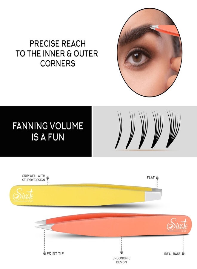 SIVOTE 4-Pack Eyebrow Tweezers for Women - Professional Tweezers for Facial Hair & Chin Hair Removal - Stainless Steel Precision Tweezers for Men and Women in Pastel Colors - Image 5