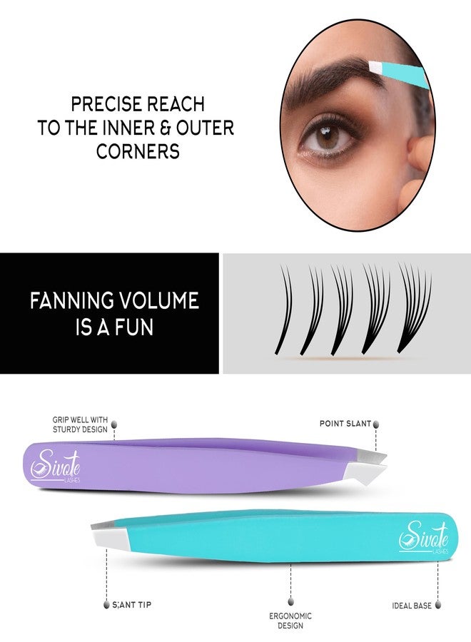 SIVOTE 4-Pack Eyebrow Tweezers for Women - Professional Tweezers for Facial Hair & Chin Hair Removal - Stainless Steel Precision Tweezers for Men and Women in Pastel Colors - Image 4