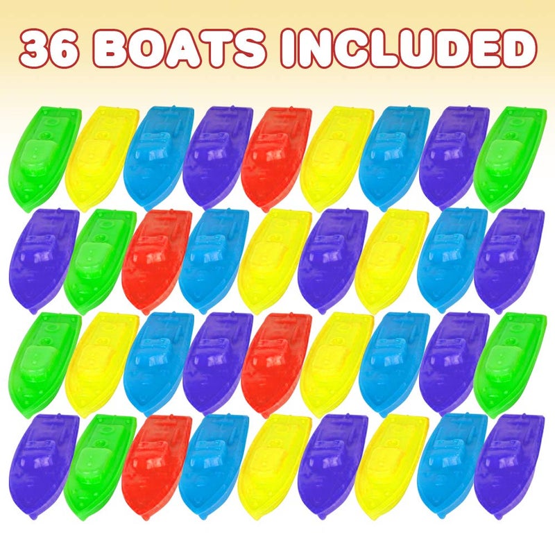 ArtCreativity Blow Mold Toy Boats for Kids, Set of 36, Floating Plastic Pool and Bath Tub Toys in Vibrant Colors, Summer Water Toys for Lake, Beach, Bathtub, Cute Party Favors for Boys and Girls - Image 2