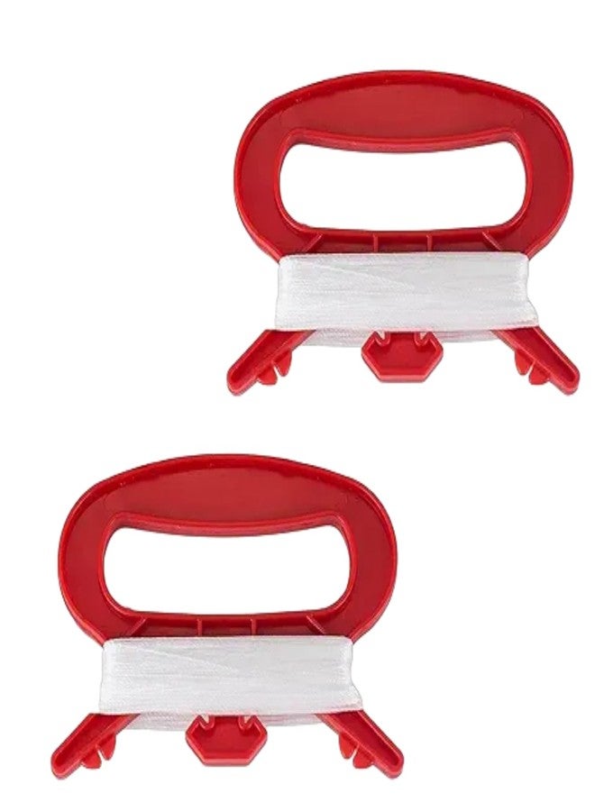 Cauaoa 2pcs Red D Shape Winder with 100m Line String for Outdoor Sports Flying Kite,Kite Board Tool Kit Kites and Wind Spinners - Image 1
