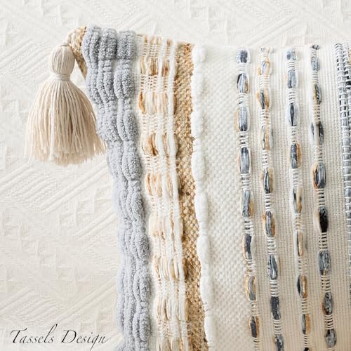K KEVIN TEXTILE Kevin Textile Spring 12x20 Inch Lumbar Throw Pillow Cover 1 Pack Boho Decorative Soft Chenille Thread Woven Tufted Textured Rectangle Cushion Case Accent for Living Room Couch Sofa Bed Beige - Image 3