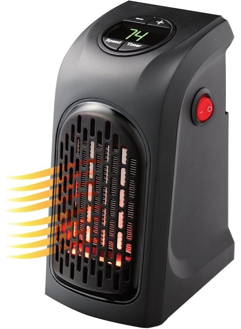 Mini Plug-In Space Heater 400W – Electric Wall Heater with LED Display and Remote Control – Portable Indoor Heater with Adjustable Thermostat and 12-Hour Timer – Suitable for Home, Office, Bathroom, and Bedrooms - Image 1