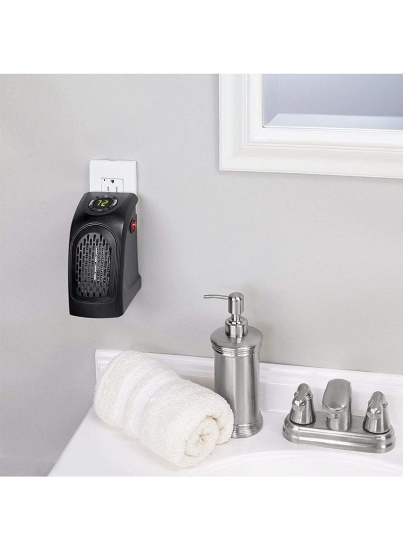 Mini Plug-In Space Heater 400W – Electric Wall Heater with LED Display and Remote Control – Portable Indoor Heater with Adjustable Thermostat and 12-Hour Timer – Suitable for Home, Office, Bathroom, and Bedrooms - Image 2