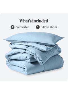 Cotton - Plain - 3 Pieces Heavy Comforter Set - 2.8Kgs - Down Alternative Filling - (For Matress 100cm/120cm) - Size (180cm x 240cm) + 2 Pillow Case Covers (50cm x 70cm) - Baby Blue - pzsku/Z7B11D279DAC2DD932CFCZ/45/_/1732710676/952348e4-533e-4c86-8b85-209f256ed731