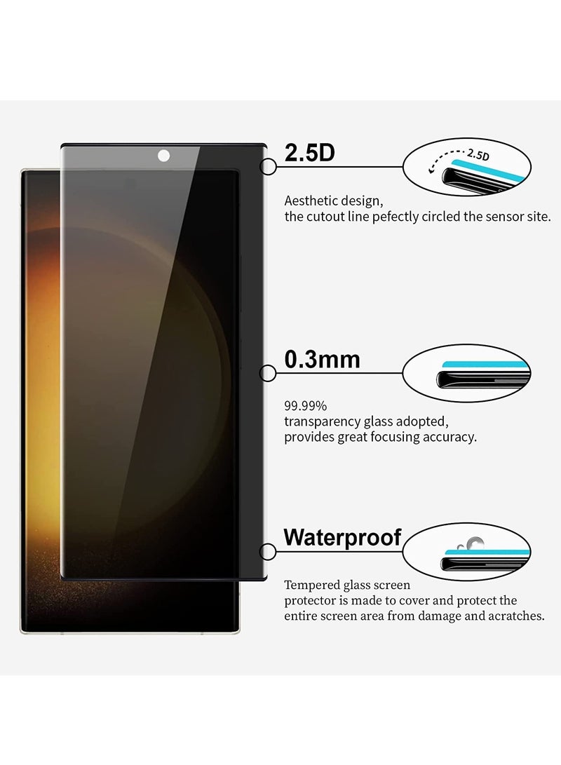 حماية شاشة خصوصية 2 عبوة لجهاز HUA WEII P60 Pro زجاج مقسى 3D بصلابة 9H تغطية كاملة مضادة للخدش - Image 2