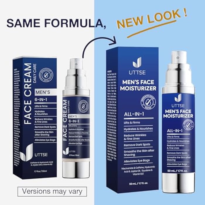 Uttse 6-in-1 Mens Face Moisturizer: Face Cream for Men - Reduce the Look of Eye Bags, Dark Circles, and Puffiness - Skin Care for Men - 1.7 fl oz - Made in Korea - Image 2