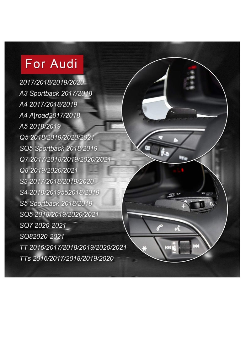 KASTWAVE Paddle Shifter Extensions for Audi, Aluminum Metal Steering Wheel Paddle Shifter Compatible with Audi A3 A4 A6 Q7 S3 S4 2015-2019 A5 Q5 S5 Q2 2016-2019 - Image 3