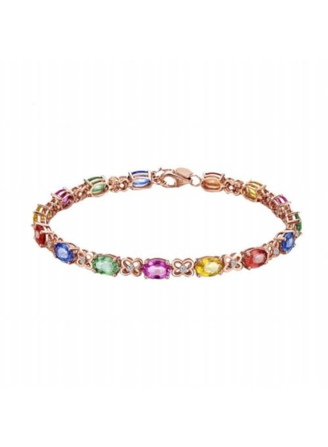 Luxurious & Creative Gold Colored Gemstone Bracelets with Silver Jewelry - Image 1