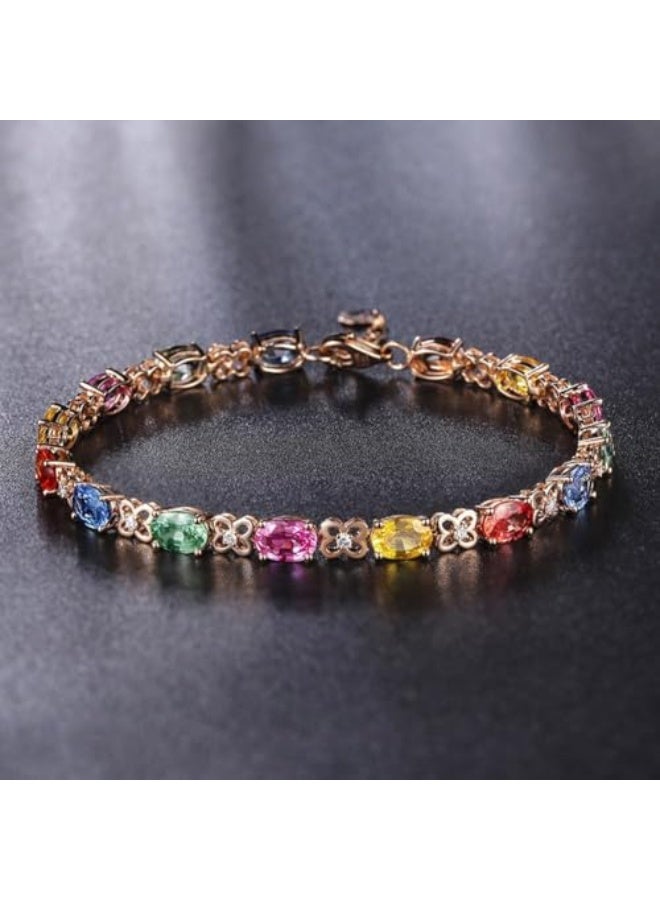 Luxurious & Creative Gold Colored Gemstone Bracelets with Silver Jewelry - Image 3