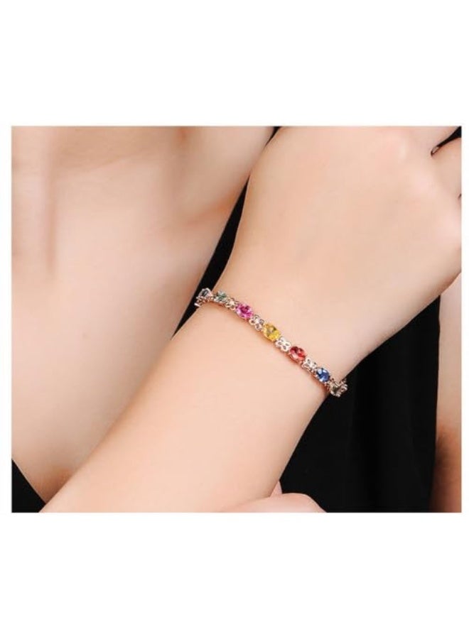 Luxurious & Creative Gold Colored Gemstone Bracelets with Silver Jewelry - Image 4