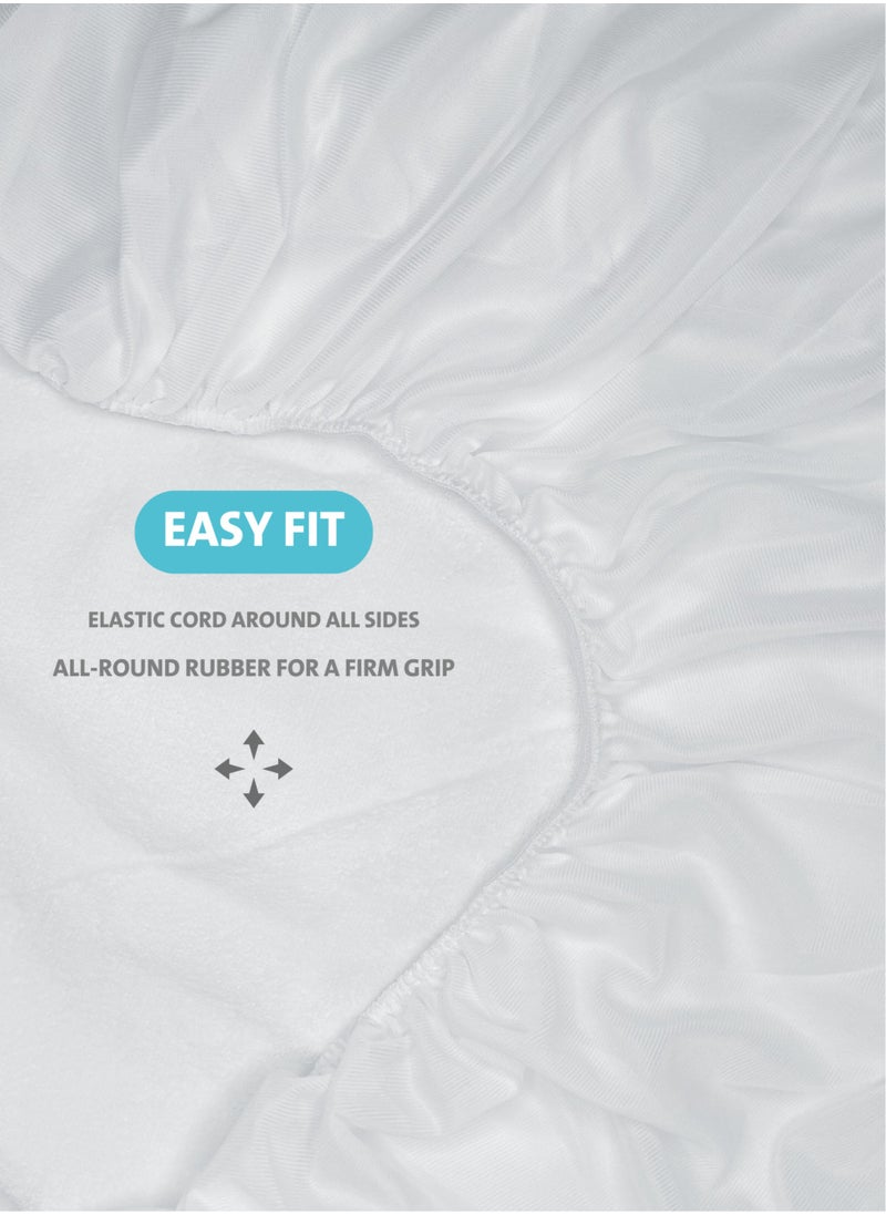 Zaprus Waterproof Mattress Protector - Terry Cotton, Hypoallergenic, Breathable, Ultra Soft, Fitted Sheet Style (Fits Up to 35cm) - Protects Against Spills, Stains, Dust Mites & Allergens  - Image 5