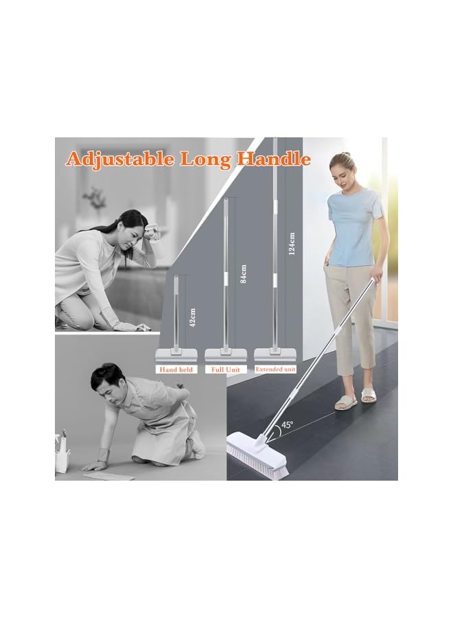 promass Cleaning Brush with Long Handle,2 in 1 Floor Scrub Brush Stiff Bristle Brush Scrubber with Squeegee,Shower Scrubber Kit with 108cm Extendable Handle for Bathroom,Kitchen,Deck - Image 5