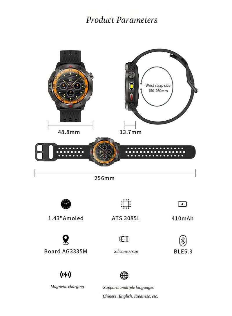 NORTH EDGE sports pace GPS track Bluetooth call heart rate oxygen sensor mountain running smart watch - Image 2