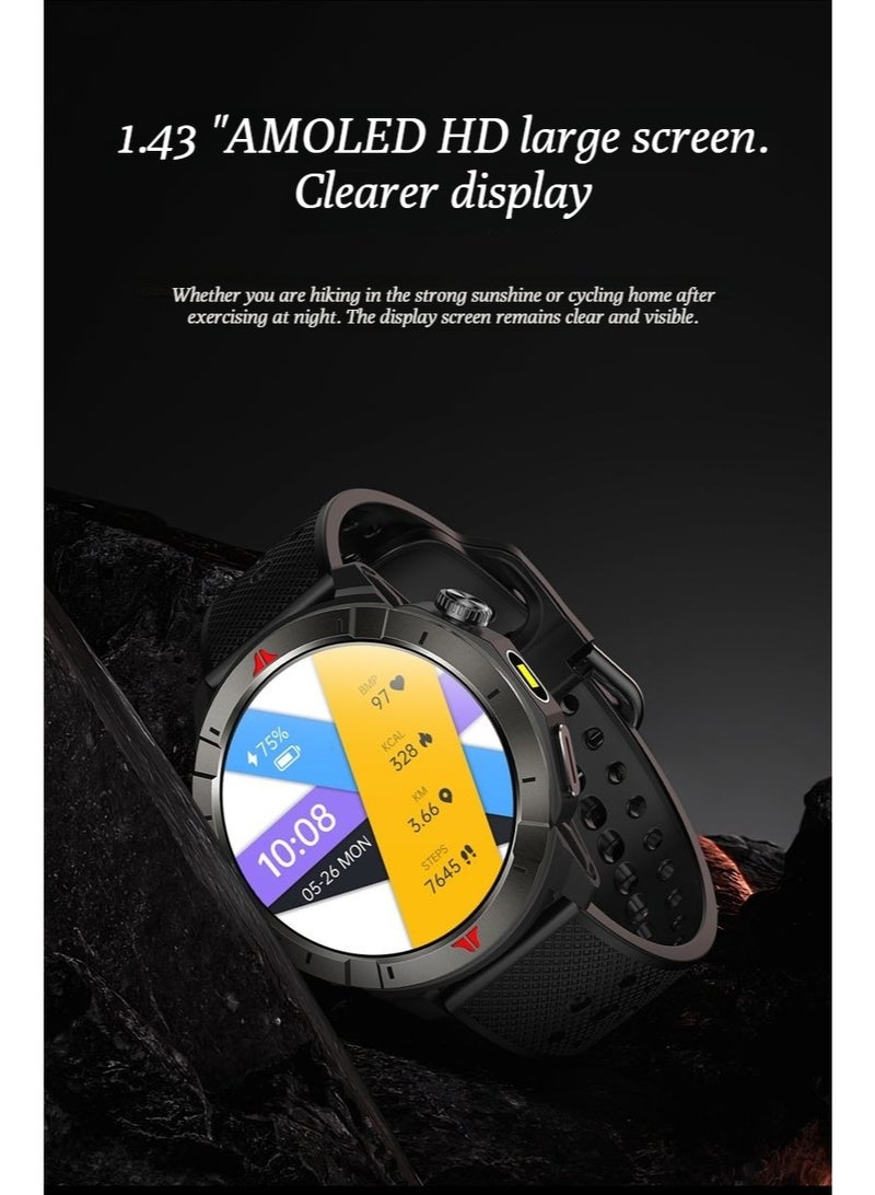 NORTH EDGE sports pace GPS track Bluetooth call heart rate oxygen sensor mountain running smart watch - Image 4