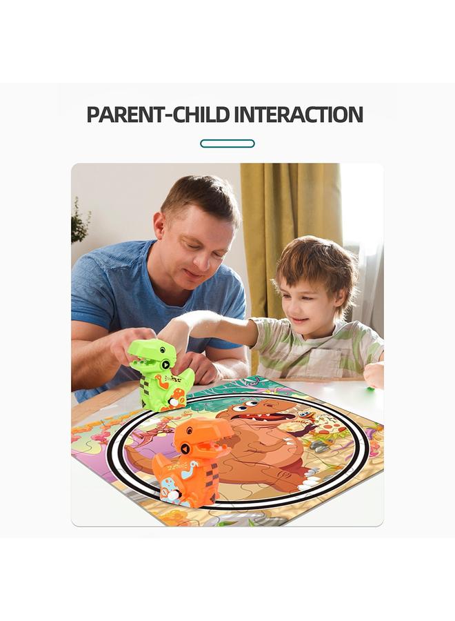 الأزرق جي دبليو 2 في 1 لعبة ديناصور هدية مشهد الأطفال DIY بناء لغز لعبة سيارة السكك الحديدية - Image 3